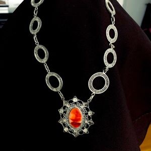 Peruvian Sterling Silver Filigree Amulet Necklace